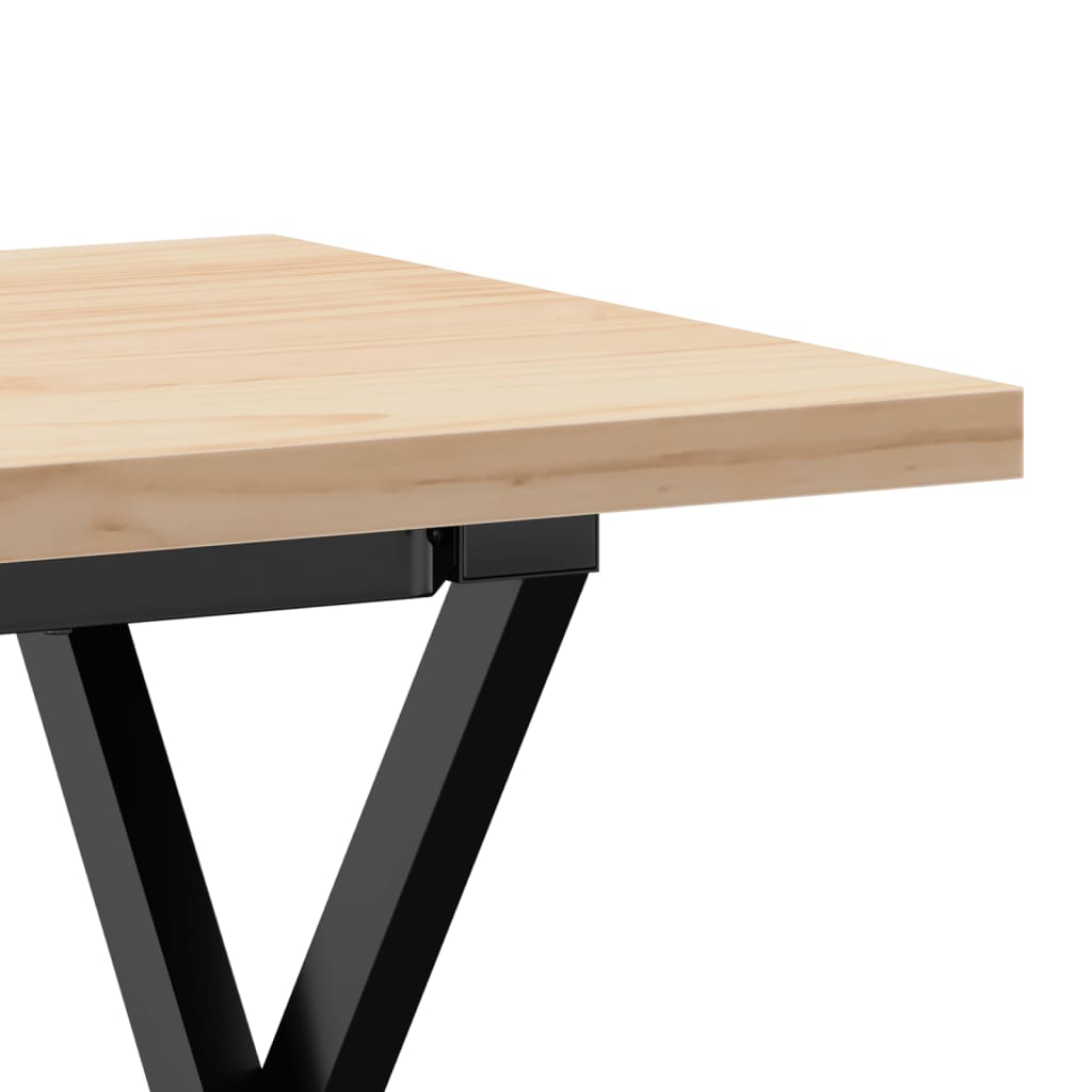 Table basse cadre en X 100x50x45,5 cm bois de pin massif fonte - XIOS
