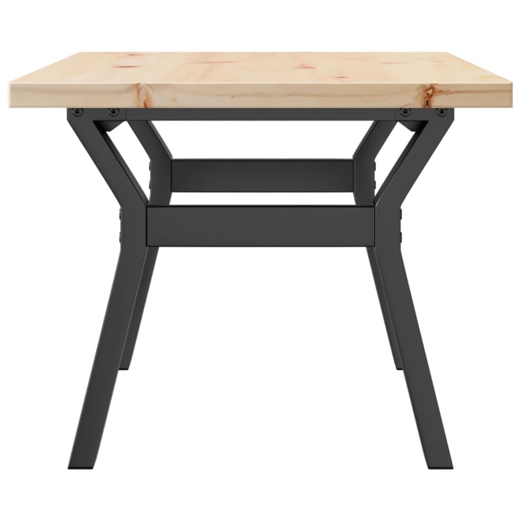 Table basse cadre en Y 80x50x40,5cm bois de pin massif et acier - XIOS