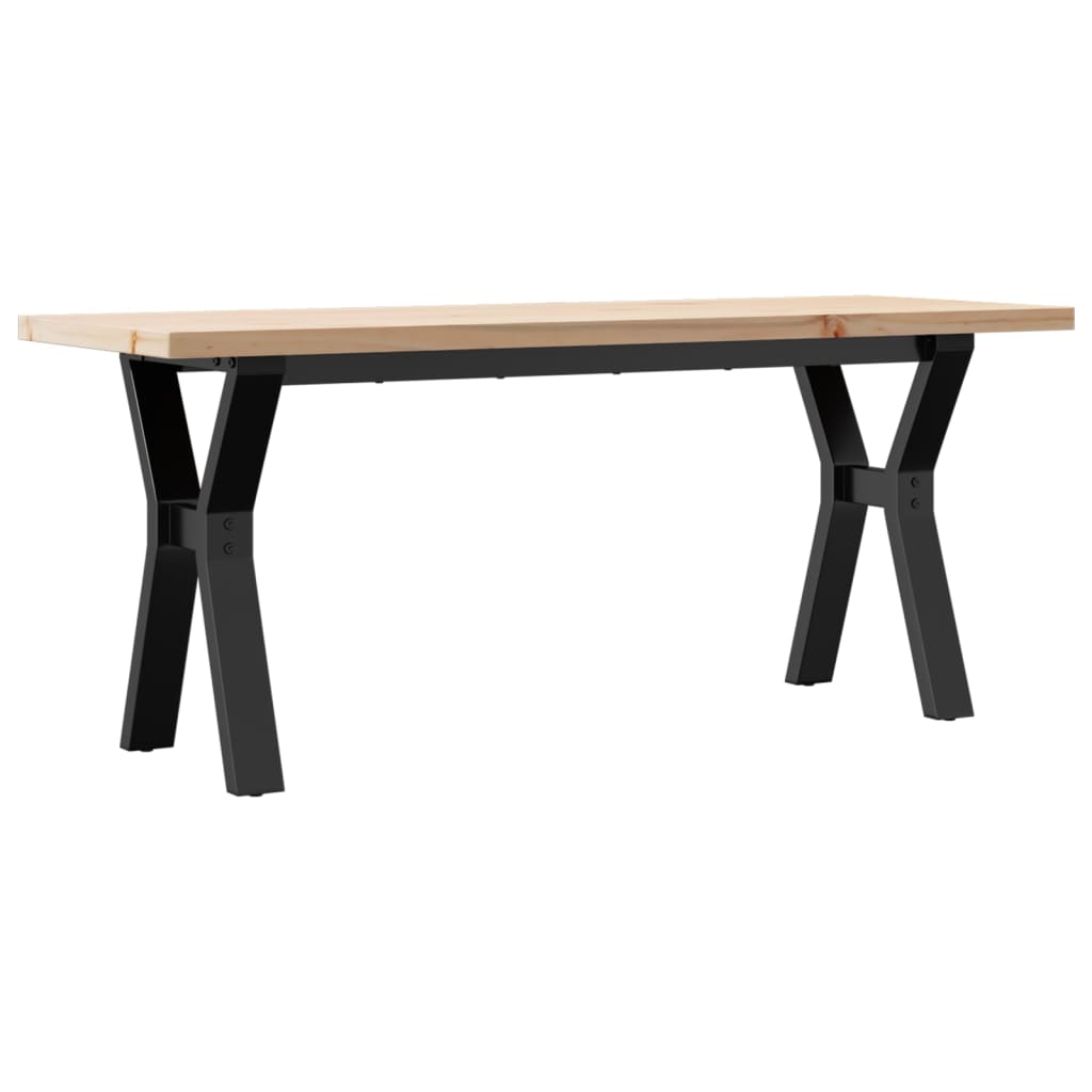 Table basse cadre en Y 110x40x45,5 cm bois de pin massif acier - XIOS