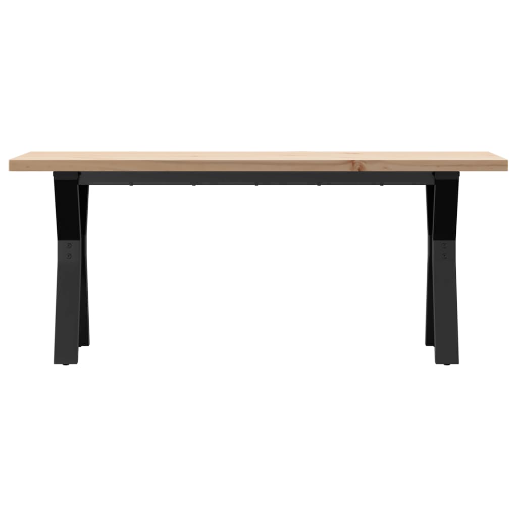 Table basse cadre en Y 110x40x45,5 cm bois de pin massif acier - XIOS