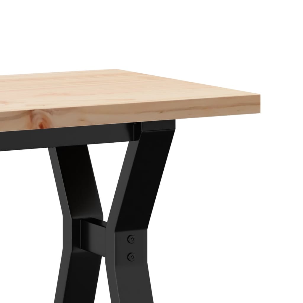 Table basse cadre en Y 110x40x45,5 cm bois de pin massif acier - XIOS