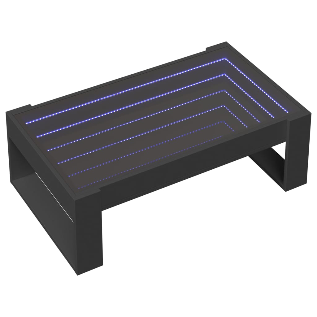 Table basse avec LED infini noir 90x53x30 cm - XIOS