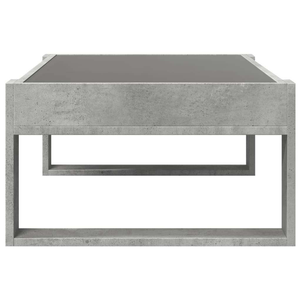 Table basse avec LED infini gris béton 90x53x30 cm - XIOS