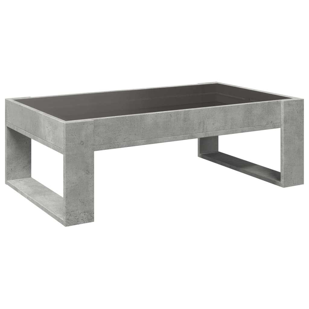 Table basse avec LED infini gris béton 90x53x30 cm - XIOS