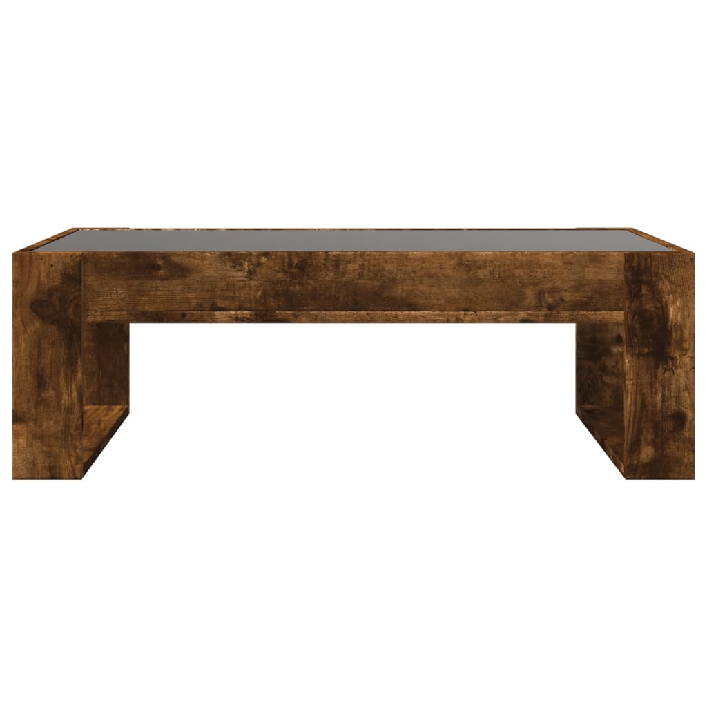 Table basse avec LED infini chêne fumé 90x53x30 cm - XIOS