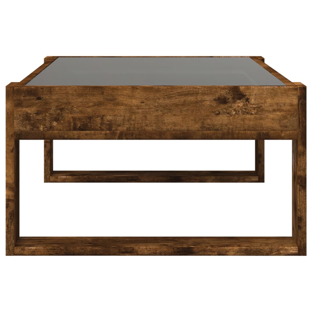 Table basse avec LED infini chêne fumé 90x53x30 cm - XIOS