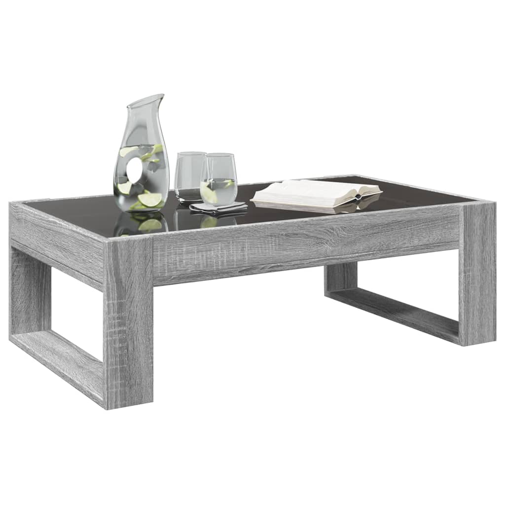 Table basse avec LED infini sonoma gris 90x53x30 cm - XIOS