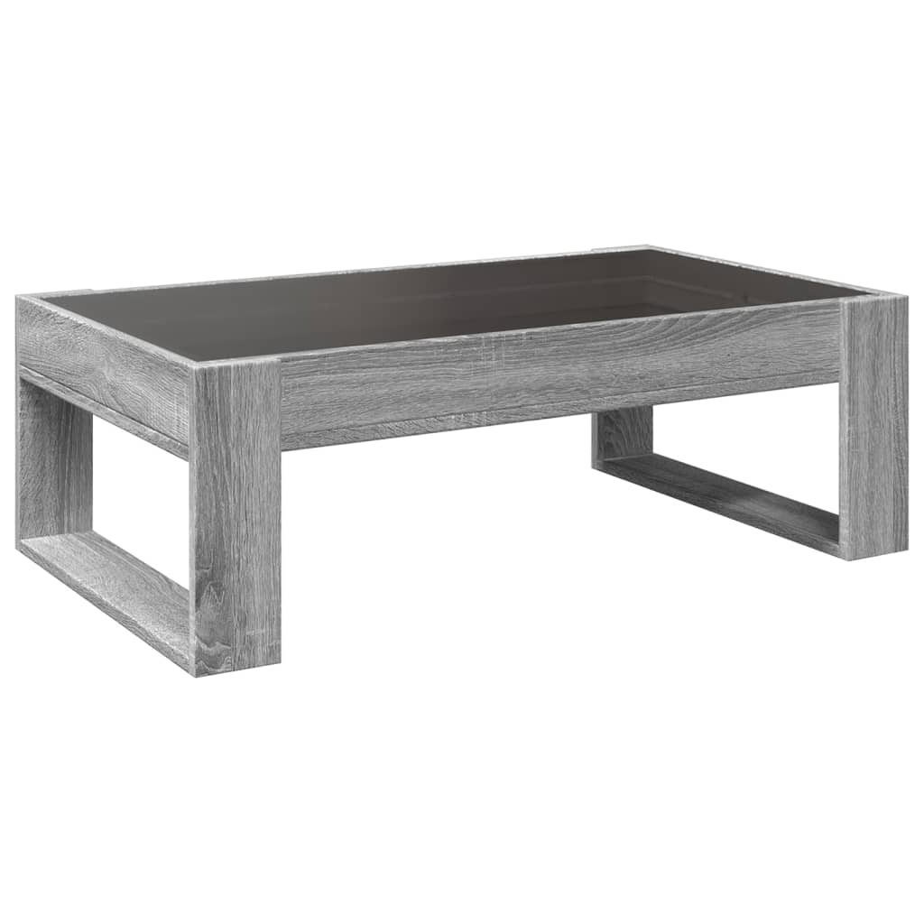 Table basse avec LED infini sonoma gris 90x53x30 cm - XIOS