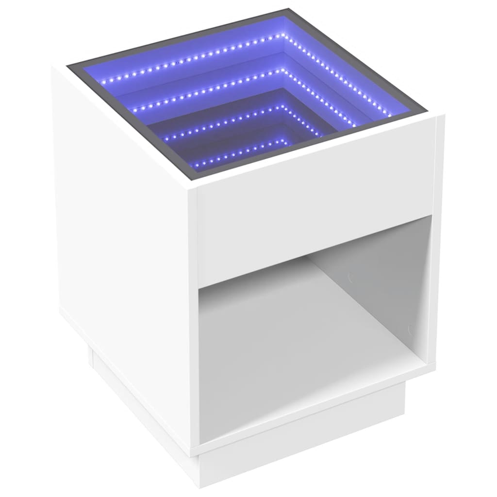 Table basse avec LED infini blanc 40x40x50 cm - XIOS