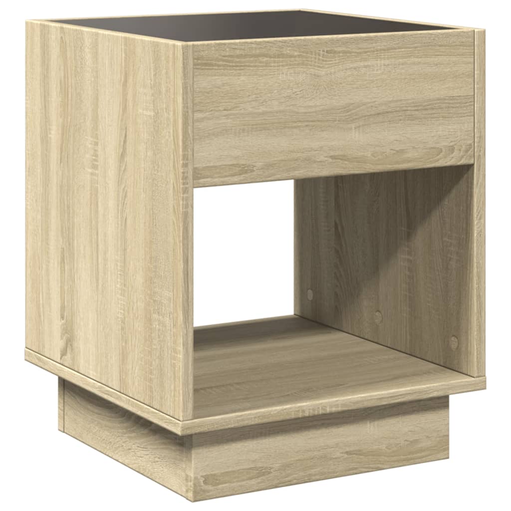 Table basse avec LED infini chêne sonoma 40x40x50 cm - XIOS