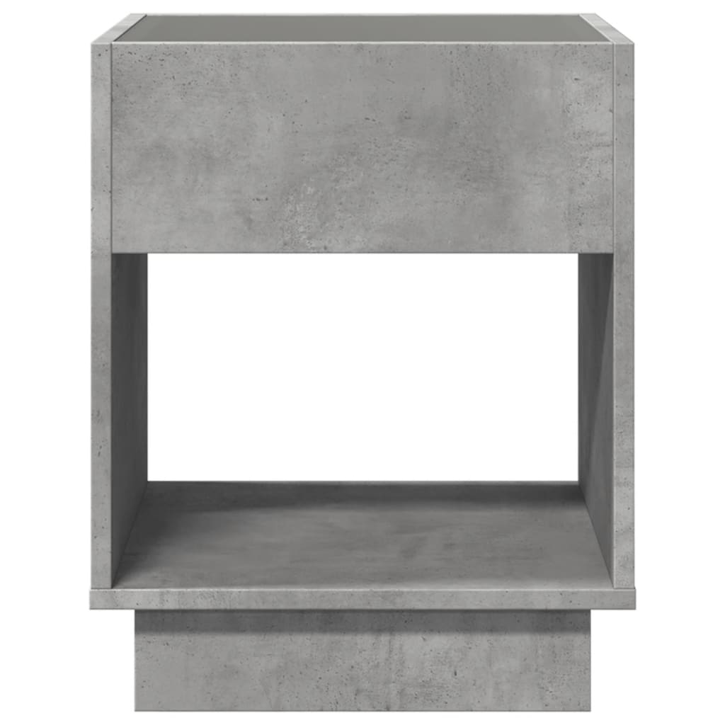 Table basse avec LED infini gris béton 40x40x50 cm - XIOS