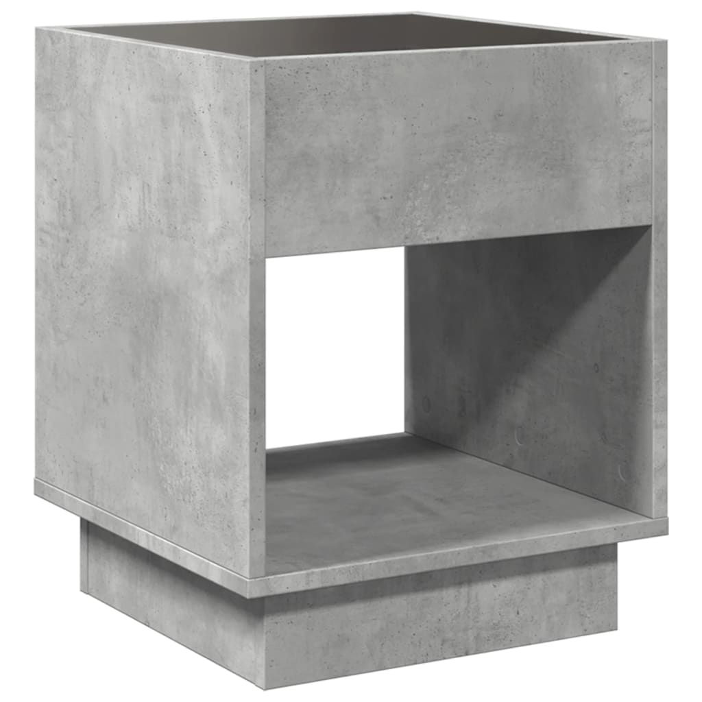 Table basse avec LED infini gris béton 40x40x50 cm - XIOS