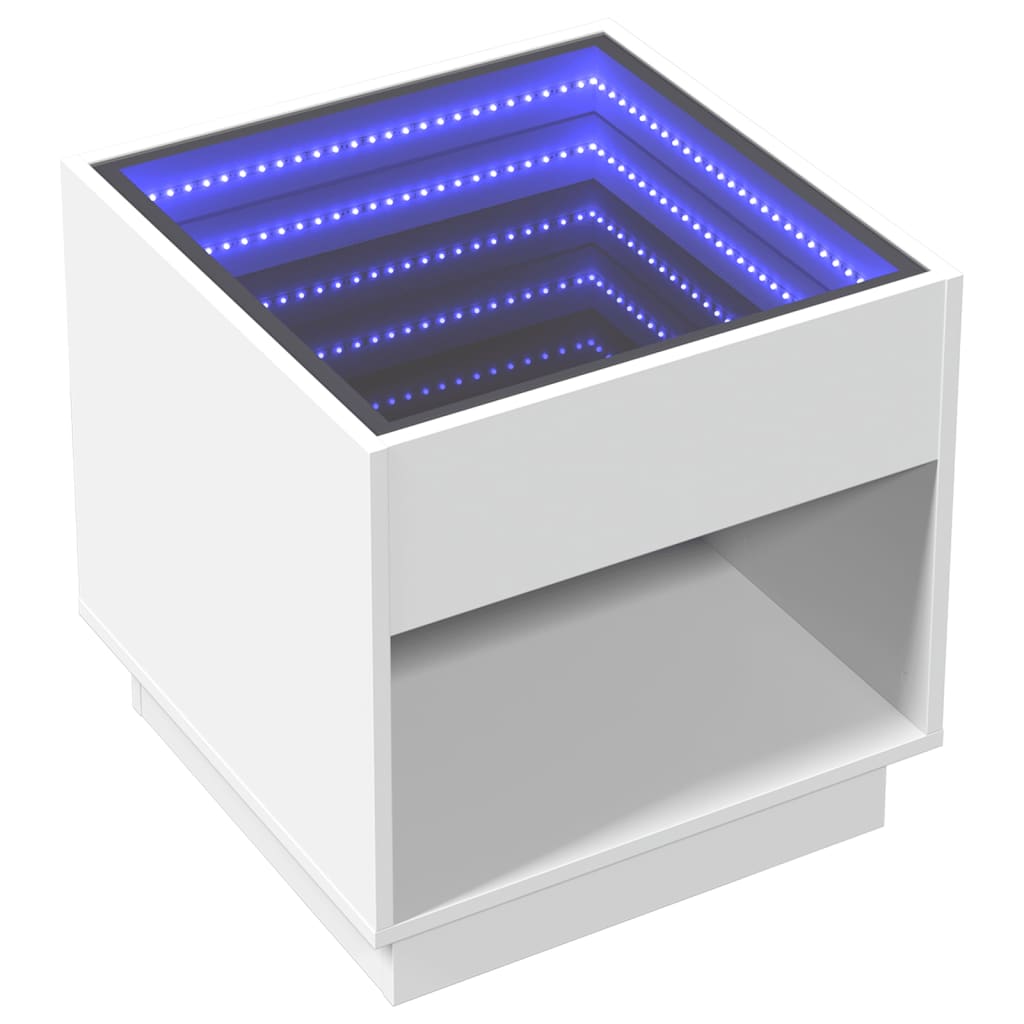 Table basse avec LED infini blanc 50x50x50 cm - XIOS