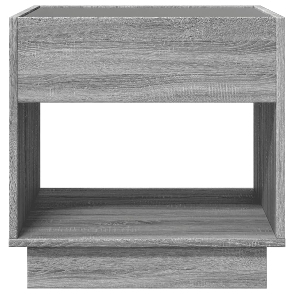 Table basse avec LED infini sonoma gris 50x50x50 cm - XIOS