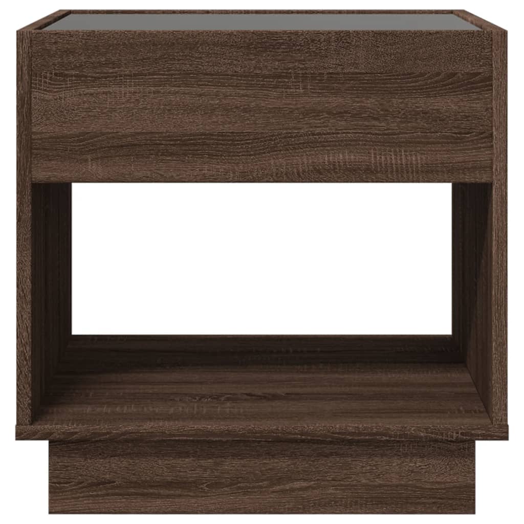 Table basse avec LED infini chêne marron 50x50x50 cm - XIOS
