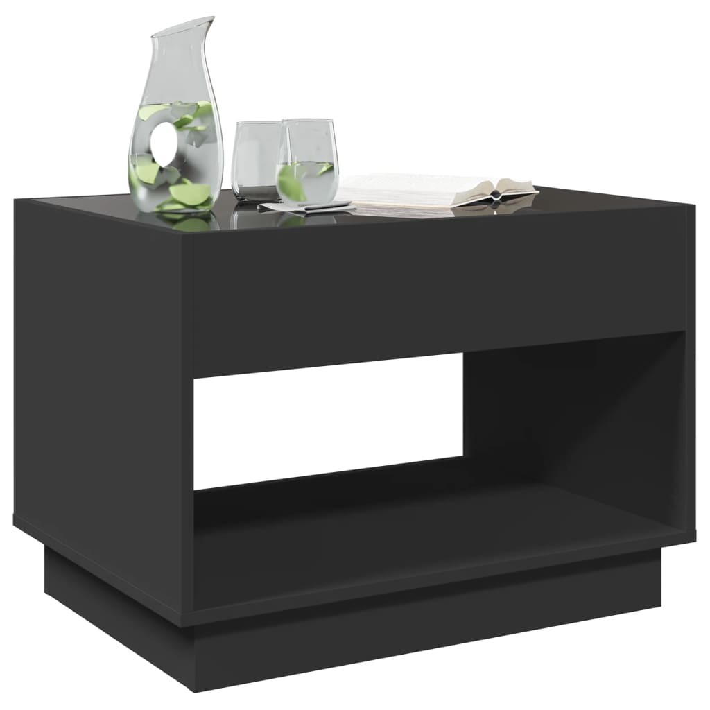 Table basse avec LED infini noir 70x50x50 cm - XIOS