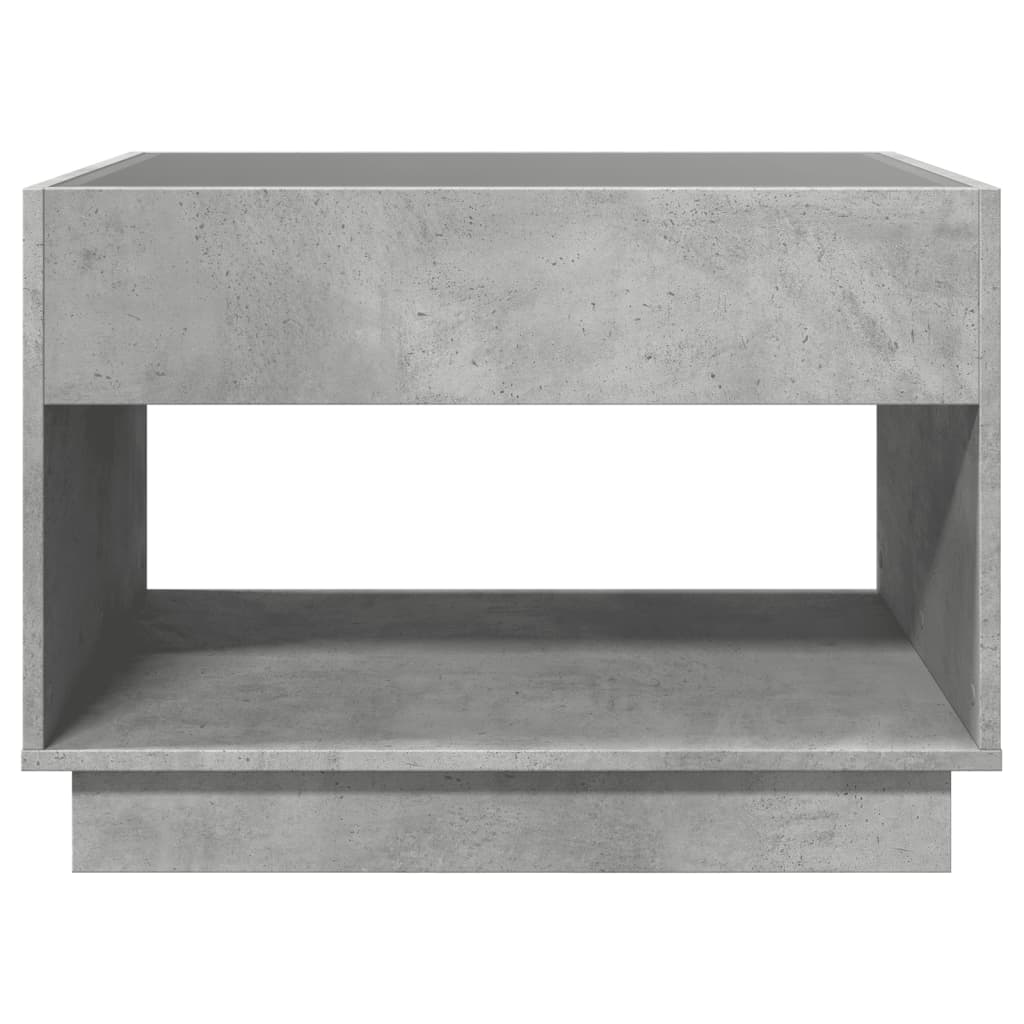 Table basse avec LED infini gris béton 70x50x50 cm - XIOS
