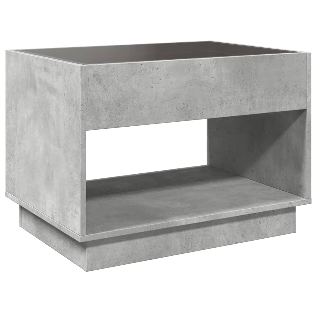 Table basse avec LED infini gris béton 70x50x50 cm - XIOS