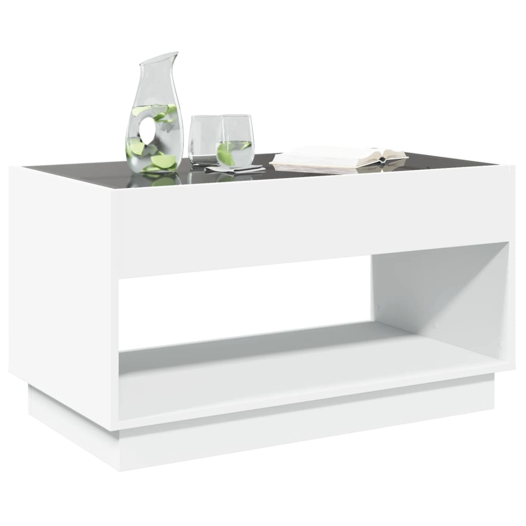 Table basse avec LED infini blanc 90x50x50 cm - XIOS