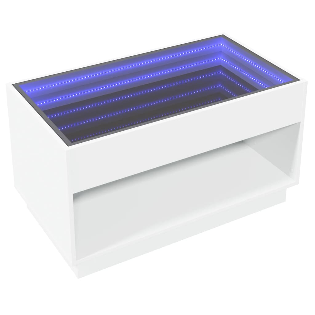 Table basse avec LED infini blanc 90x50x50 cm - XIOS