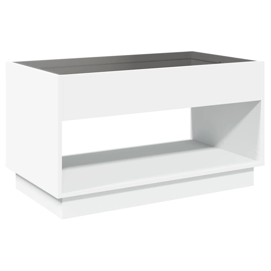 Table basse avec LED infini blanc 90x50x50 cm - XIOS