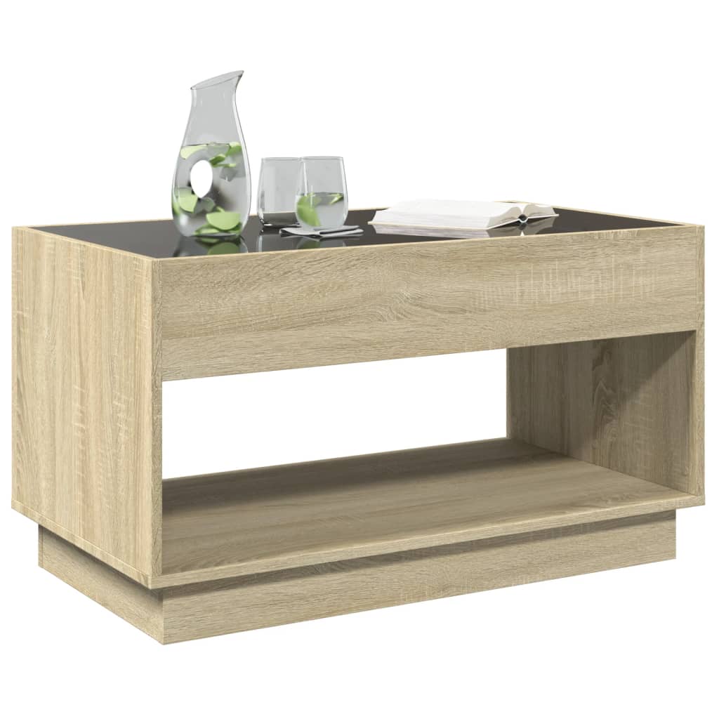 Table basse avec LED infini chêne sonoma 90x50x50 cm - XIOS