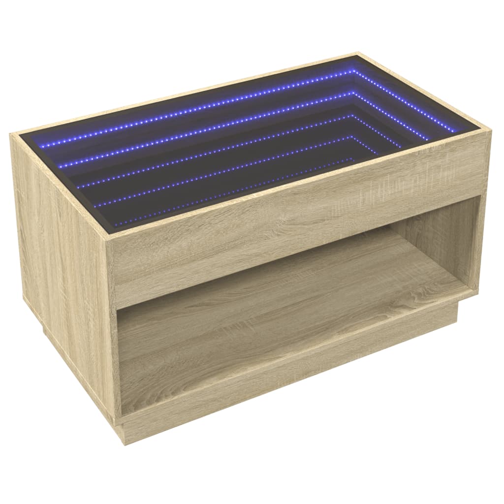 Table basse avec LED infini chêne sonoma 90x50x50 cm - XIOS