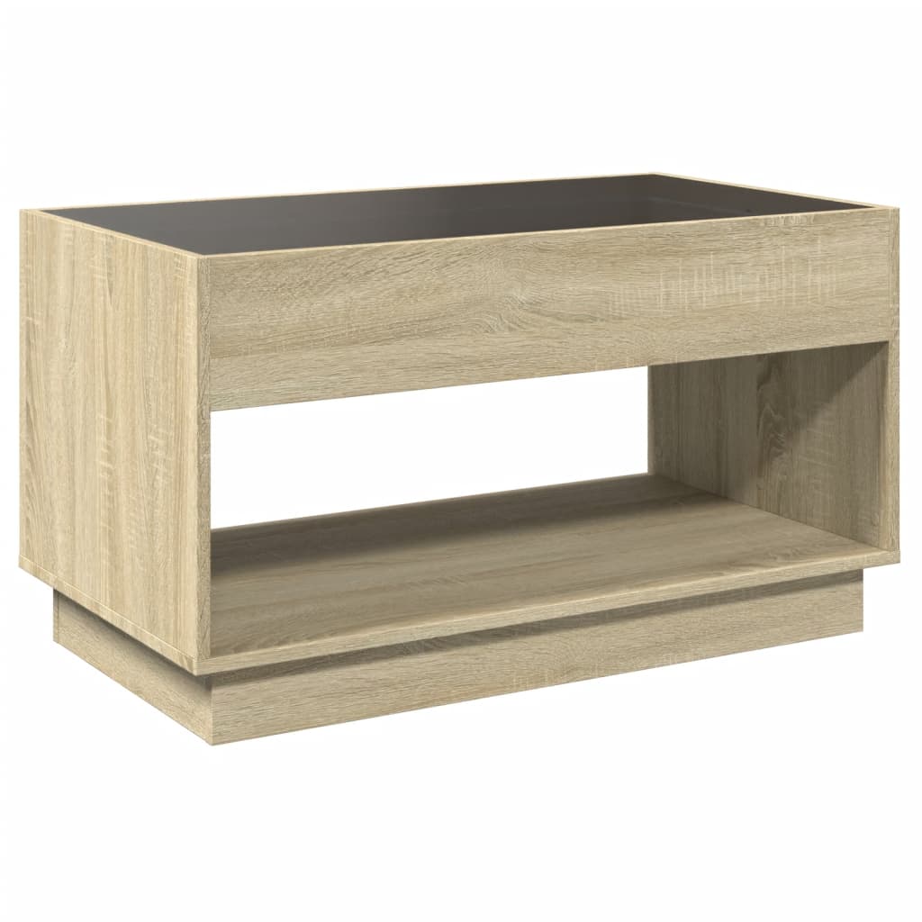 Table basse avec LED infini chêne sonoma 90x50x50 cm - XIOS
