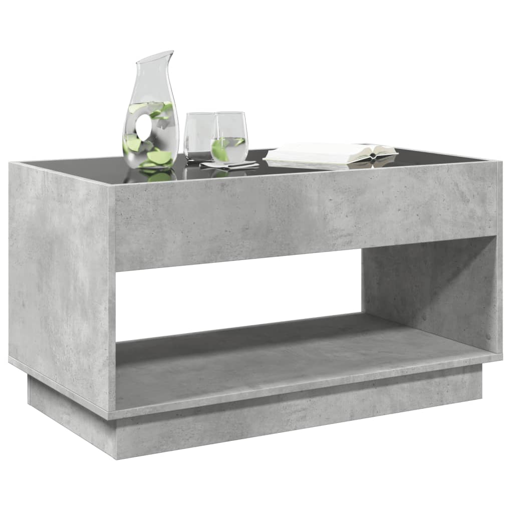 Table basse avec LED infini gris béton 90x50x50 cm - XIOS