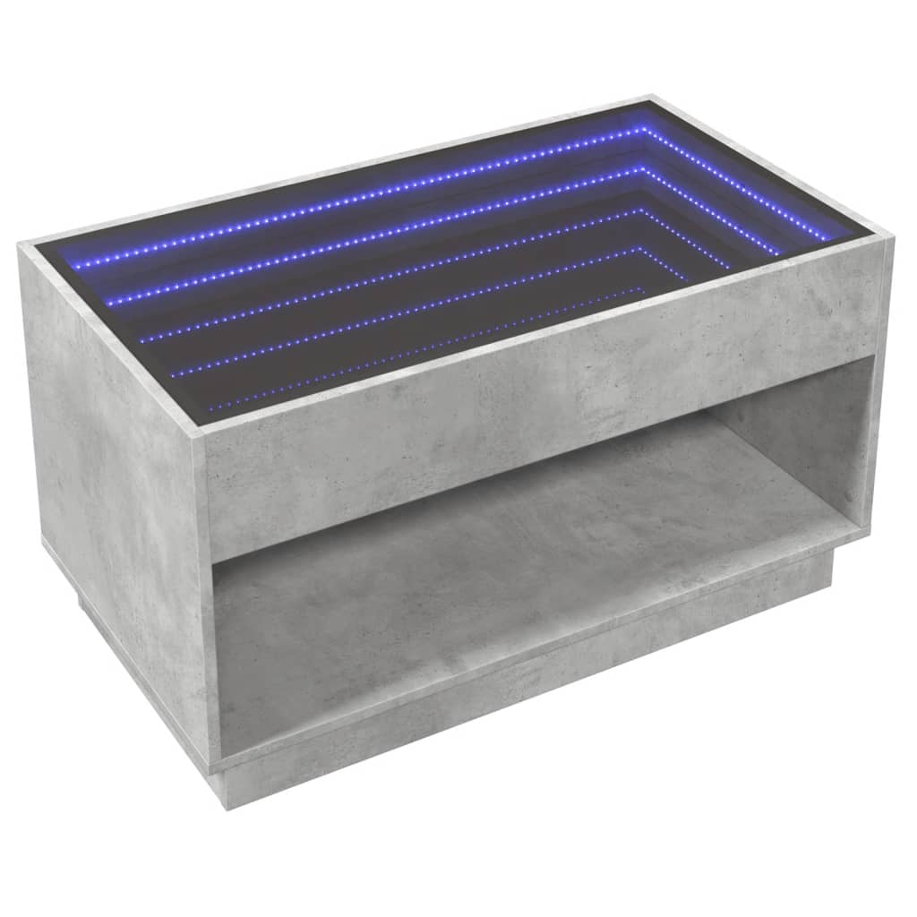 Table basse avec LED infini gris béton 90x50x50 cm - XIOS
