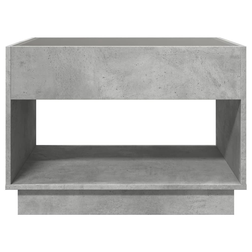 Table basse avec LED infini gris béton 90x50x50 cm - XIOS