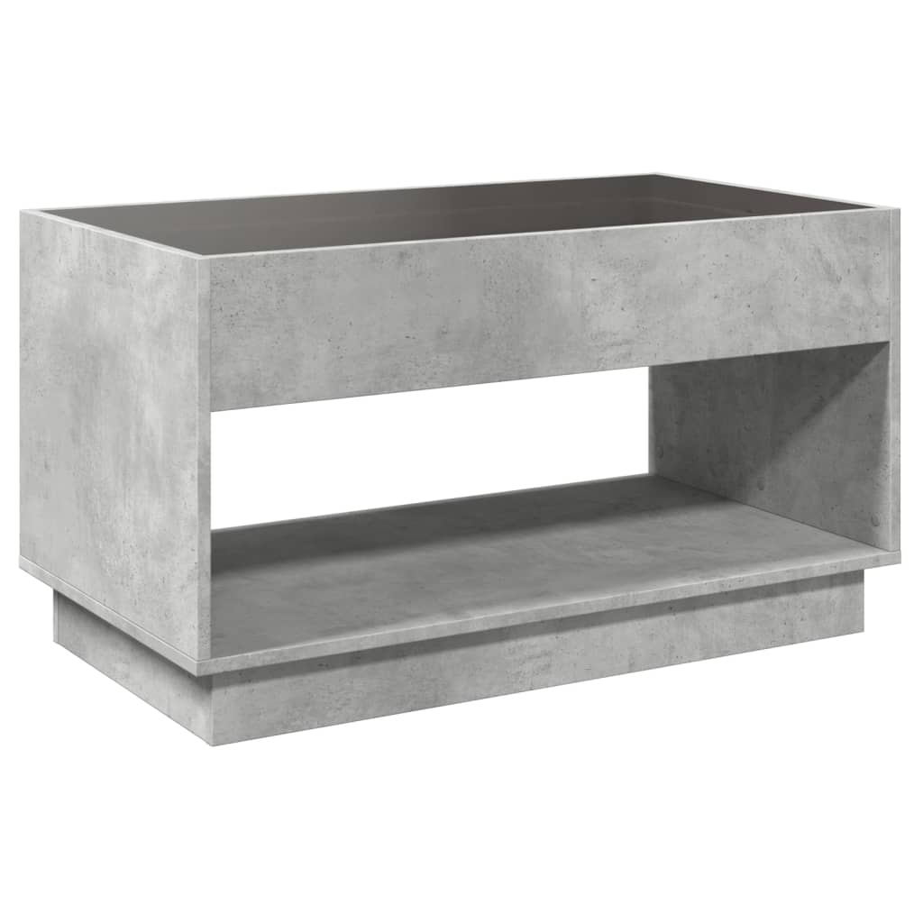 Table basse avec LED infini gris béton 90x50x50 cm - XIOS