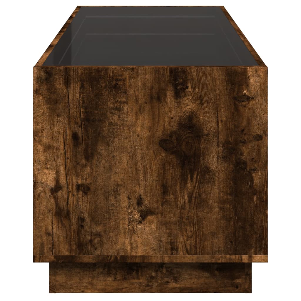 Table basse avec LED infini chêne fumé 90x50x50 cm - XIOS