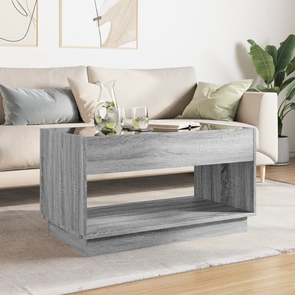 Table basse avec LED infini sonoma gris 90x50x50 cm - XIOS