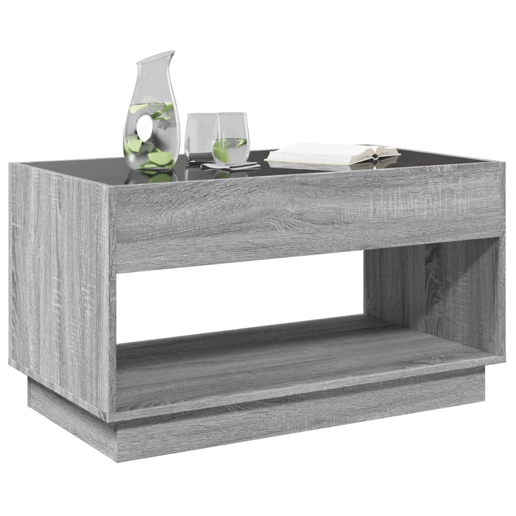 Table basse avec LED infini sonoma gris 90x50x50 cm - XIOS
