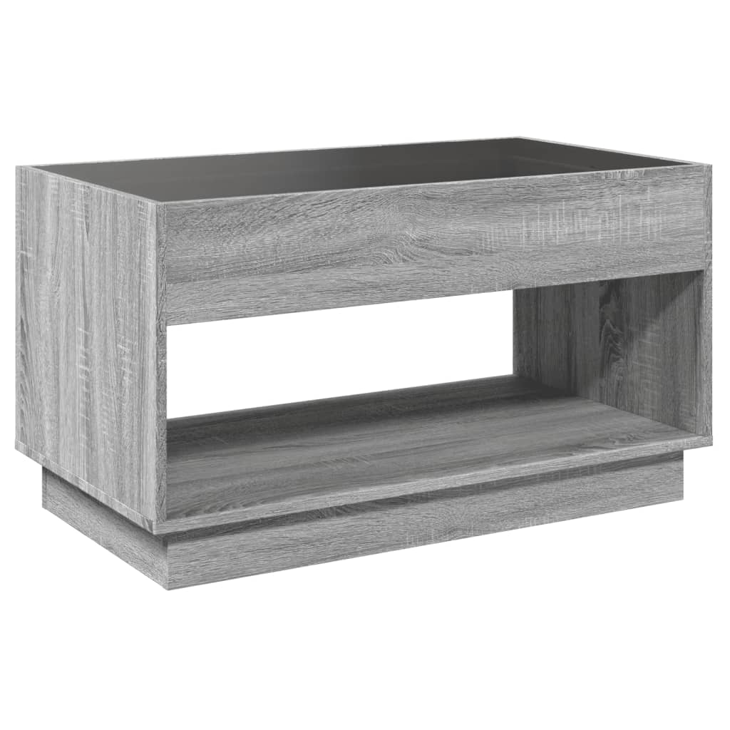 Table basse avec LED infini sonoma gris 90x50x50 cm - XIOS