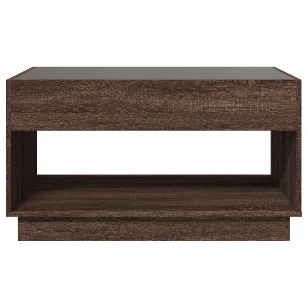 Table basse avec LED infini chêne marron 90x50x50 cm - XIOS