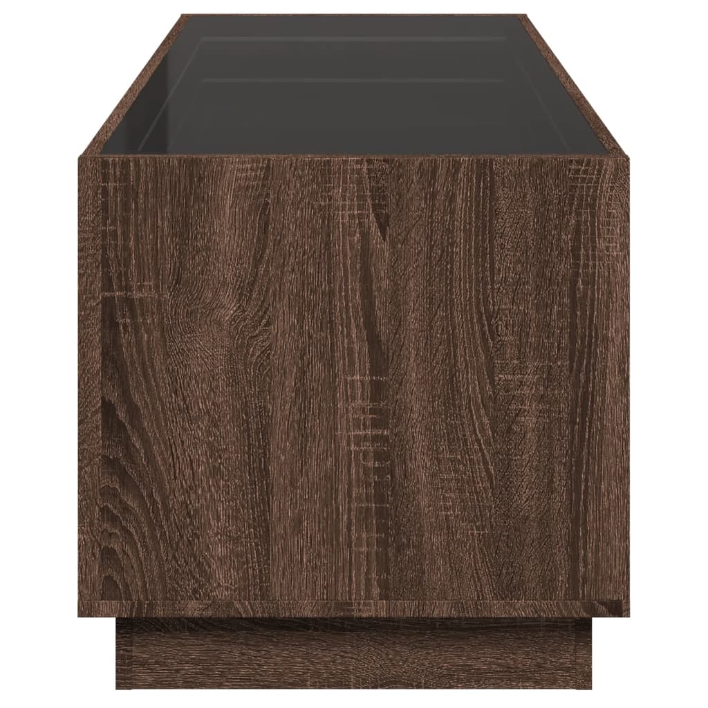Table basse avec LED infini chêne marron 90x50x50 cm - XIOS