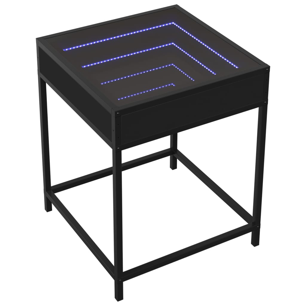 Table basse avec LED Infinity noir 40x40x51 cm - XIOS