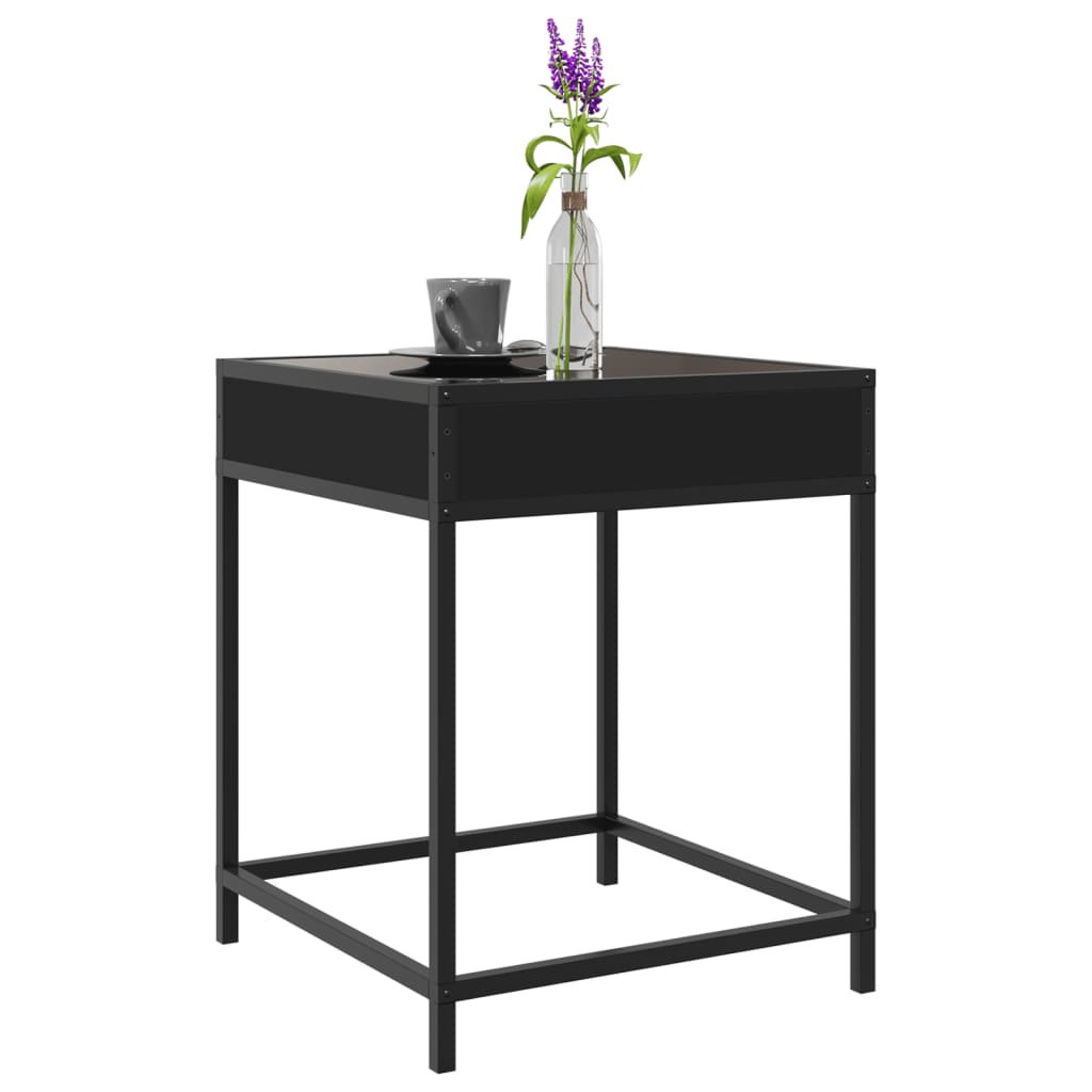 Table basse avec LED Infinity noir 40x40x51 cm - XIOS