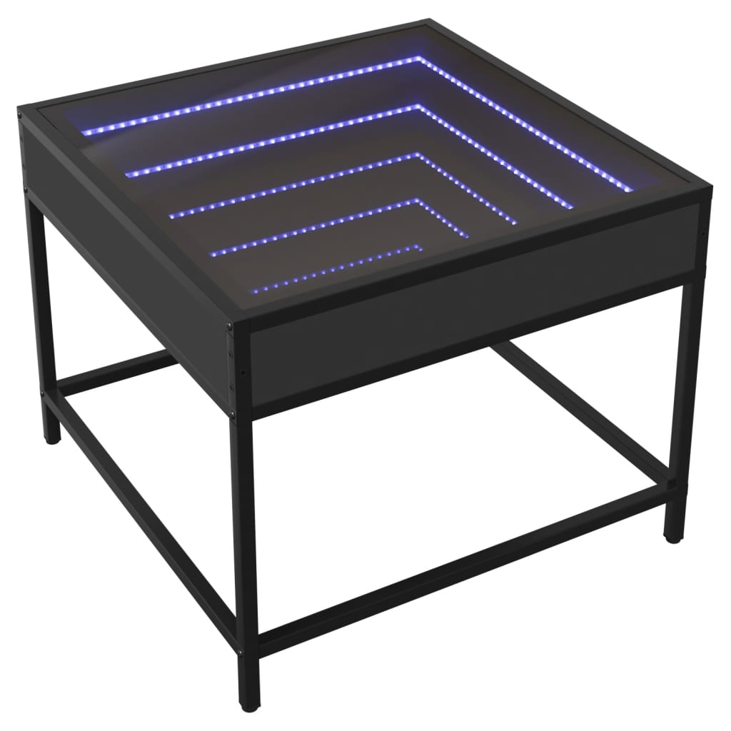 Table basse avec LED Infinity noir 50x50x41 cm - XIOS