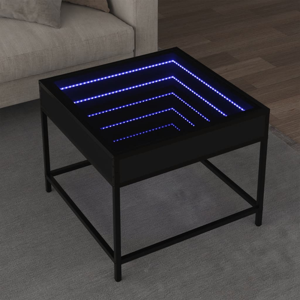 Table basse avec LED Infinity noir 50x50x41 cm - XIOS