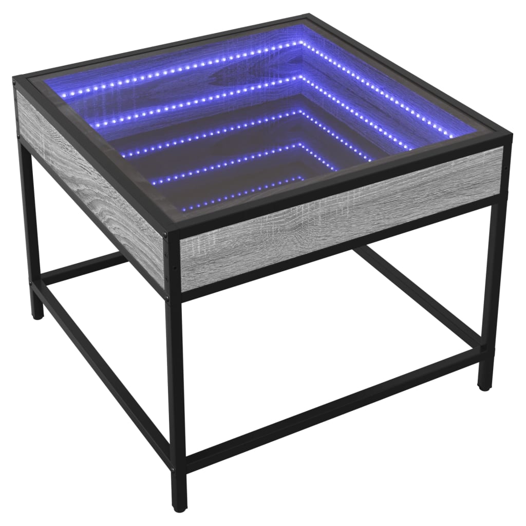 Table basse avec LED Infinity sonoma gris 50x50x41 cm - XIOS
