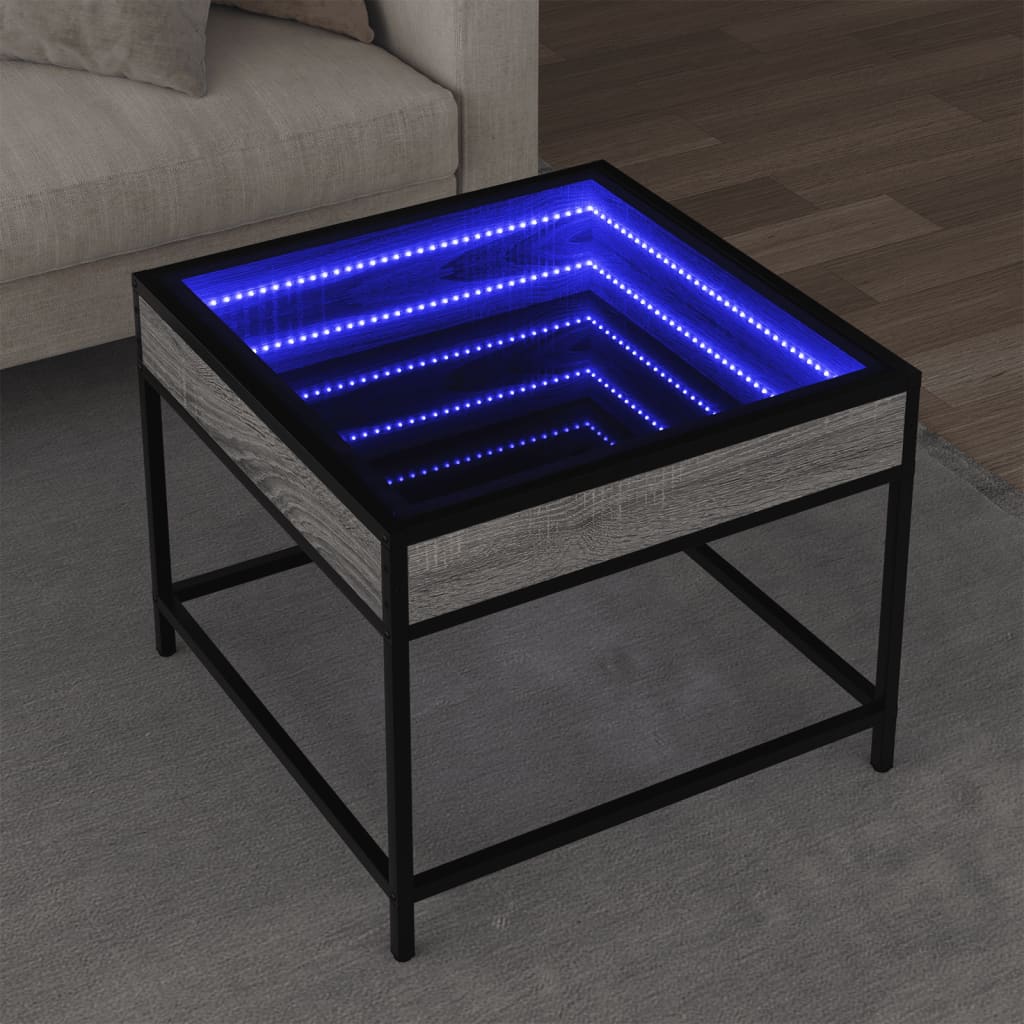 Table basse avec LED Infinity sonoma gris 50x50x41 cm - XIOS