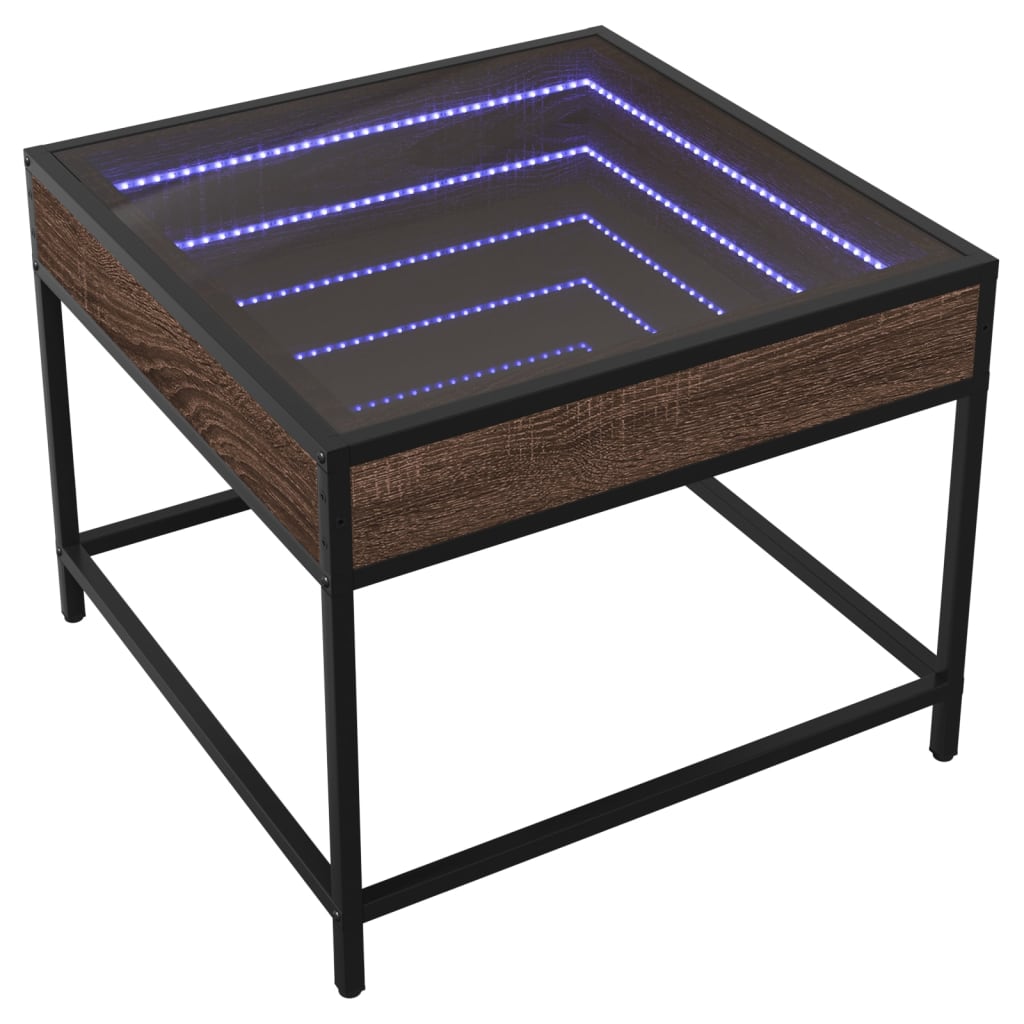Table basse avec LED Infinity chêne marron 50x50x41 cm - XIOS