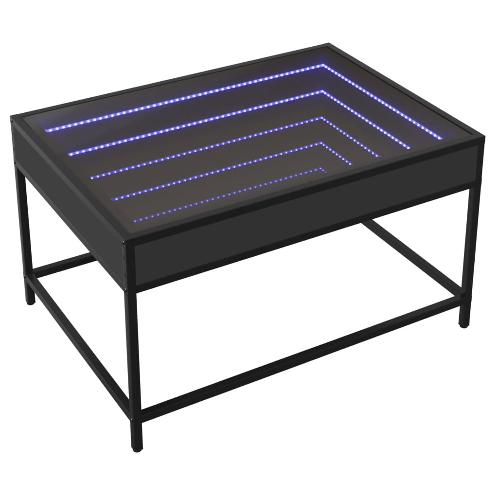 Table basse avec LED infini noir 70x50x41 cm - XIOS