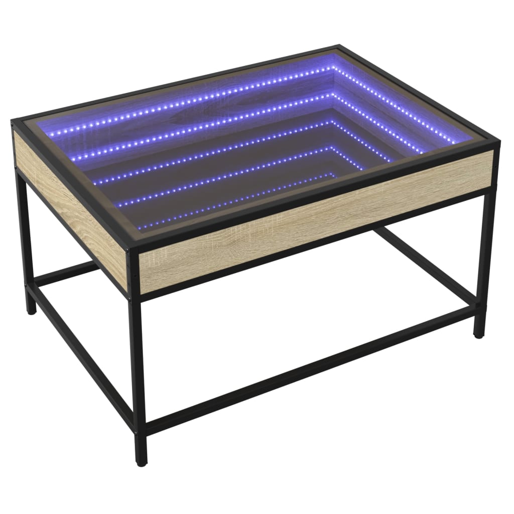 Table basse avec LED infini chêne sonoma 70x50x41 cm - XIOS