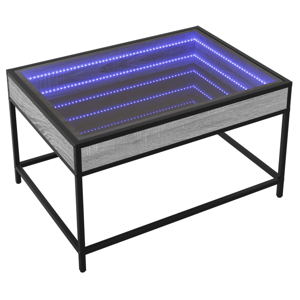 Table basse avec LED infini sonoma gris 70x50x41 cm - XIOS