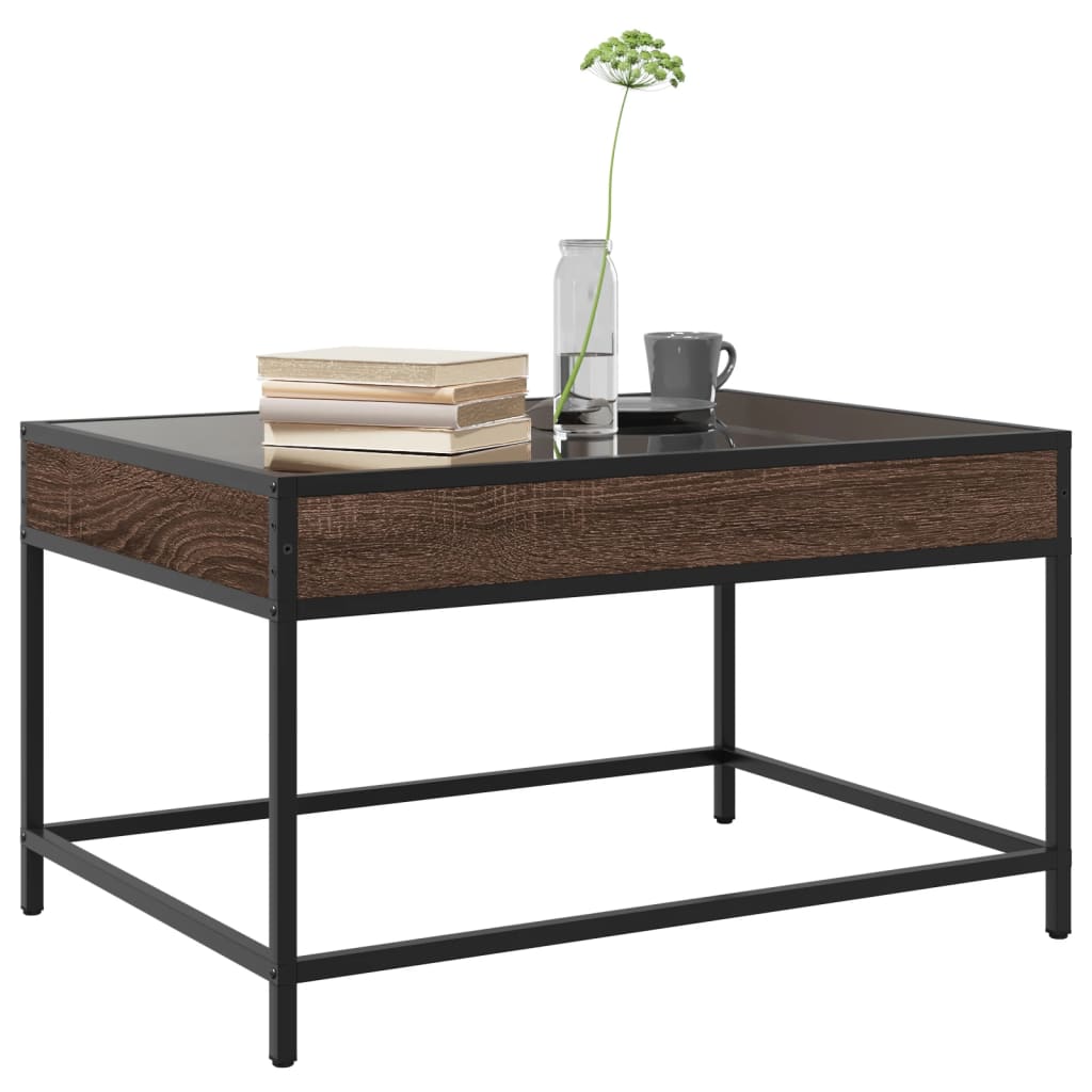 Table basse avec LED infini chêne marron 70x50x41 cm - XIOS