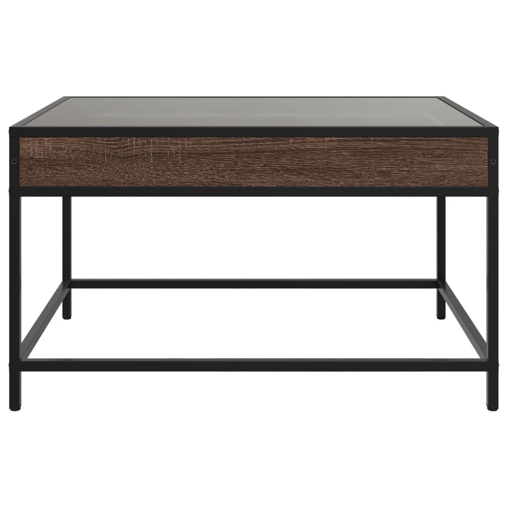 Table basse avec LED infini chêne marron 70x50x41 cm - XIOS